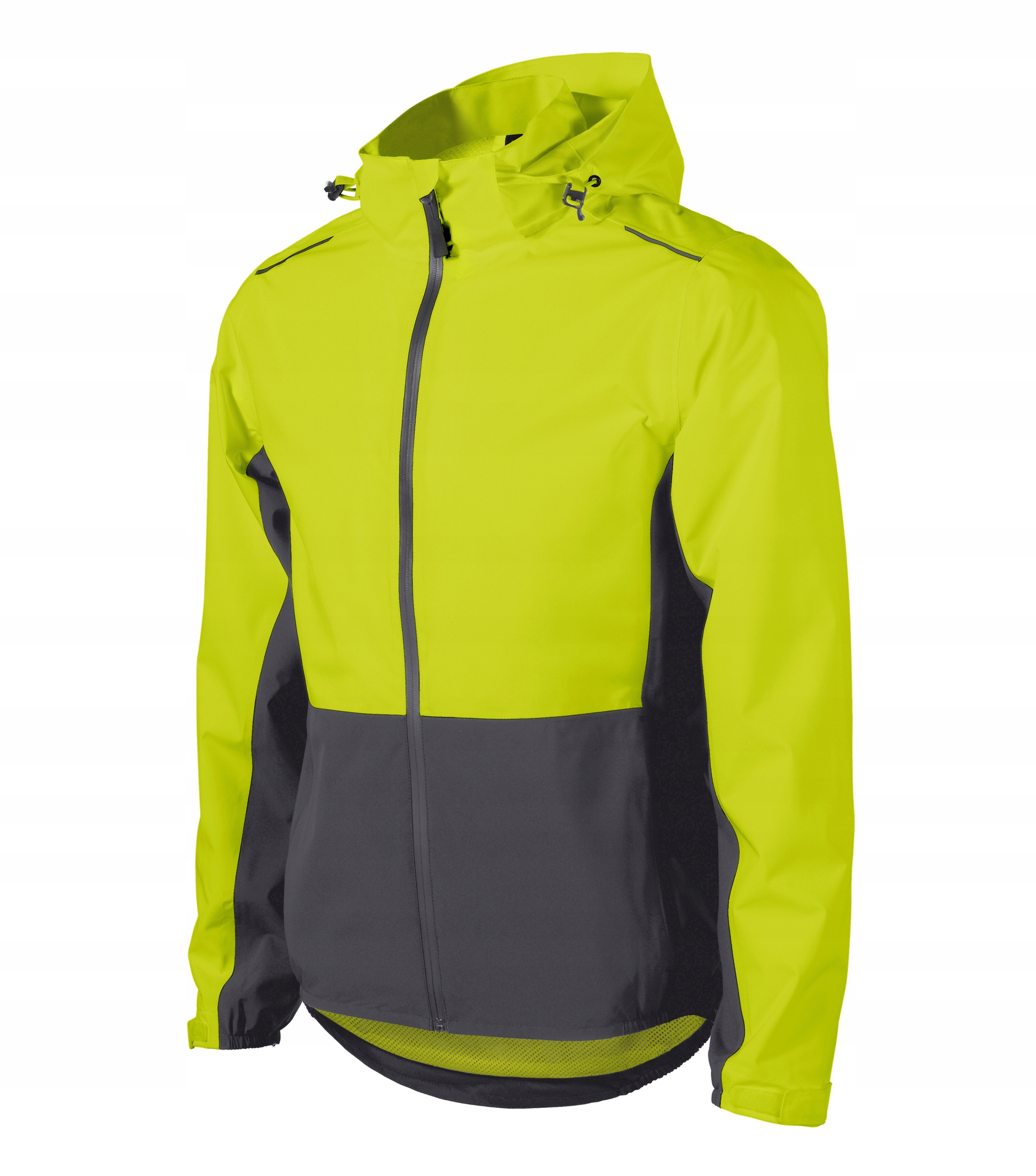 Pánská žlutá neonová větruodolná nepromokavá bunda s odrazem, velikost L