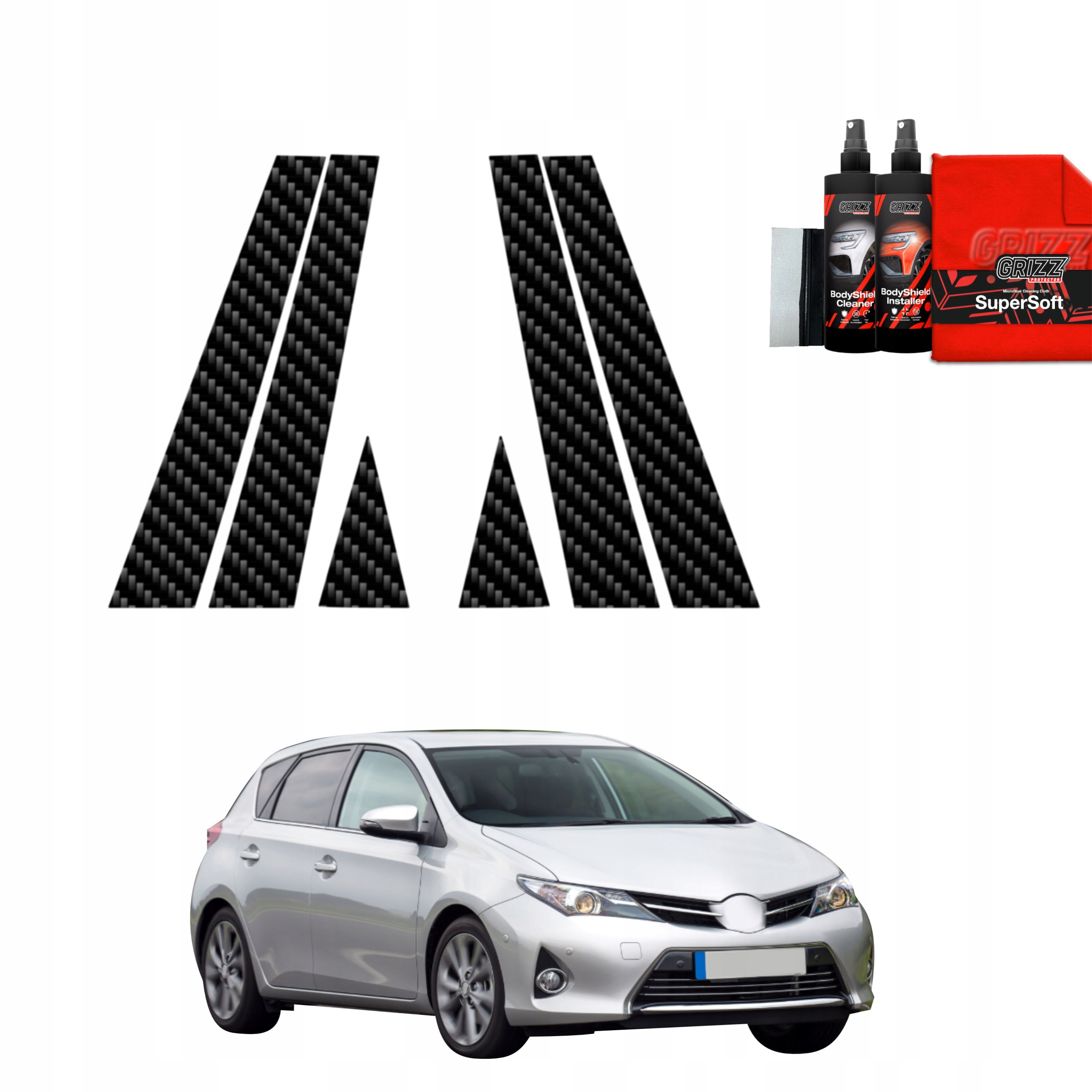 6v1 Fólie na sloupky pro Toyota Auris (2012-2015)