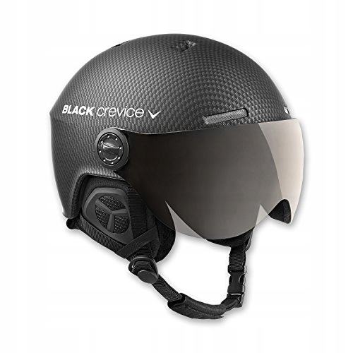 Lyžařská přilba Black Crevice s průzorem, Carbon, velikost M/L, 58-61 cm.