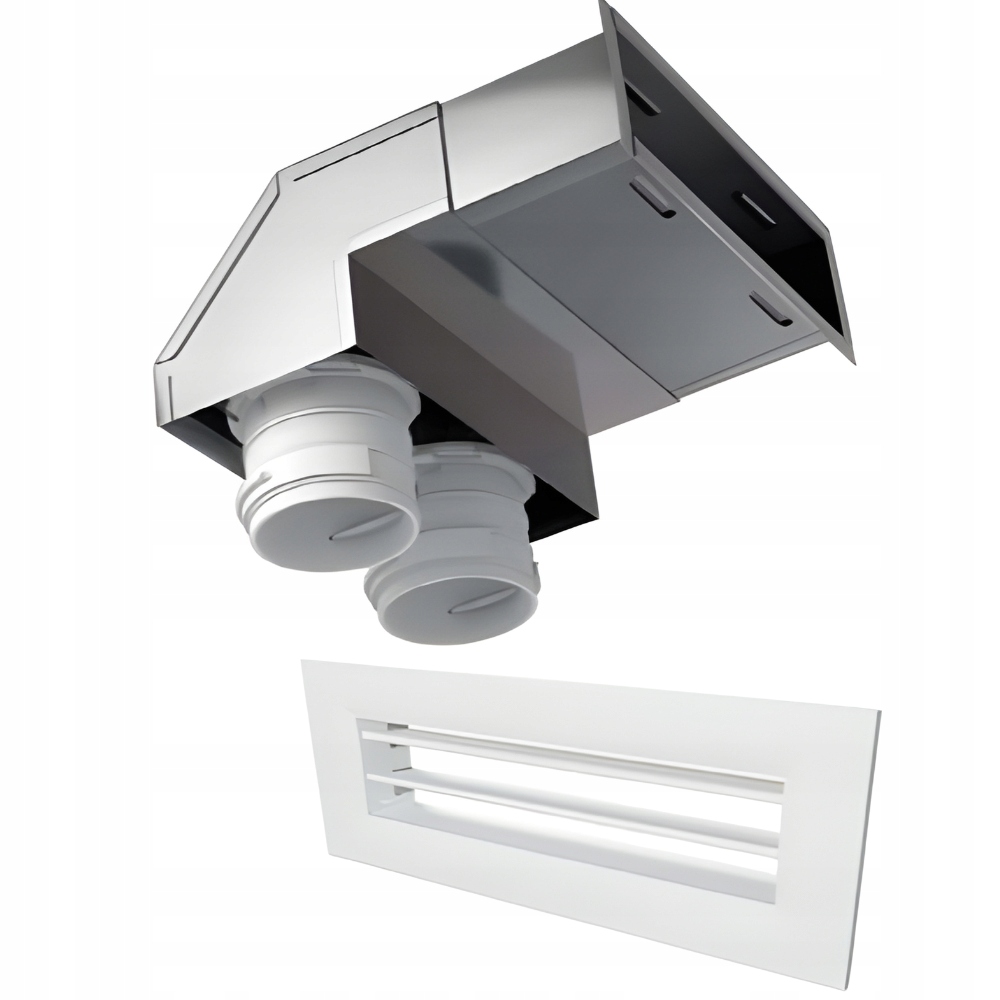 Úhlová Rozpěrná Skříňka Na Stěnu 2x75 Ventilační Mřížka 200X55 MM