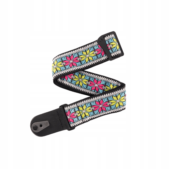 D'Addario Pad Lock Woven Parallel Flowers pasek
