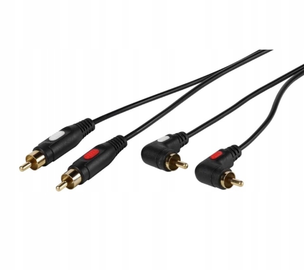 Kabel 2 x Rca úhlový 1,5 m černý