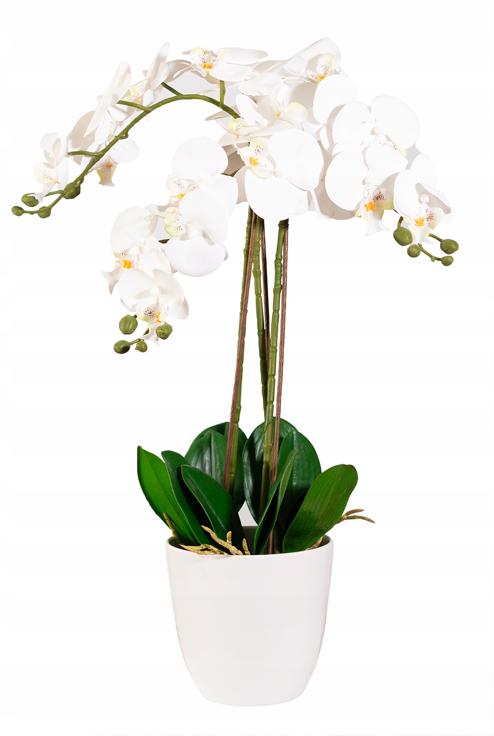 Umělá Orchidej Velká Silikonová Bílá Dekorace Ozdoba Do Obývacího Pokoje 70 CM