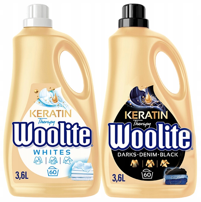 Levně Sada Woolite Tekutý prací prostředek na černé prádlo 3,6 l Tekutý prací prostředek na bílé prádlo 3,6 l