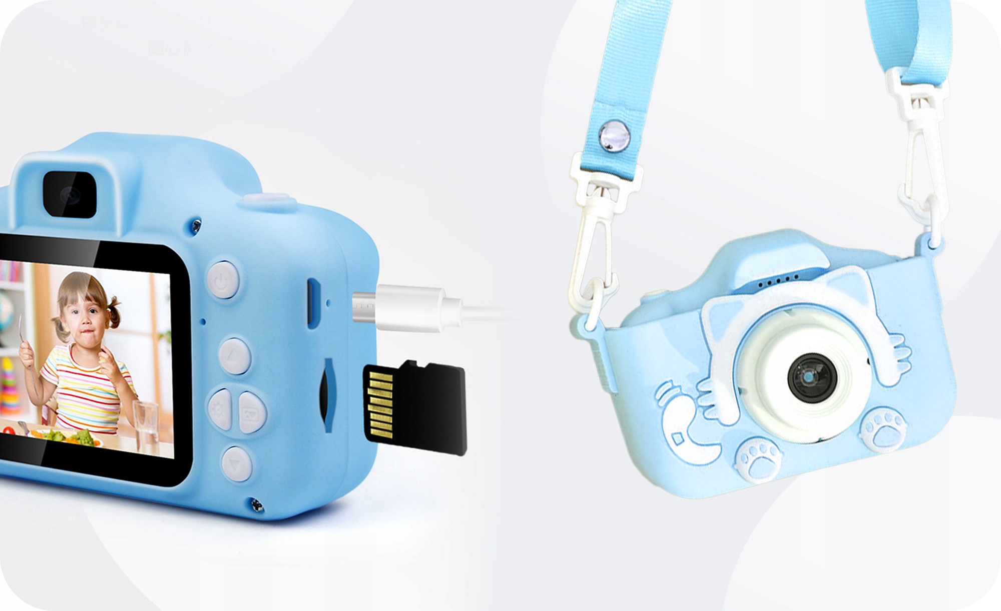 KAMERA DLA DZIECI APARAT FOTOGRAFICZNY KOTEK + KARTA 8GB + SMYCZ ZESTAW Rozdzielczość 8 Mpx