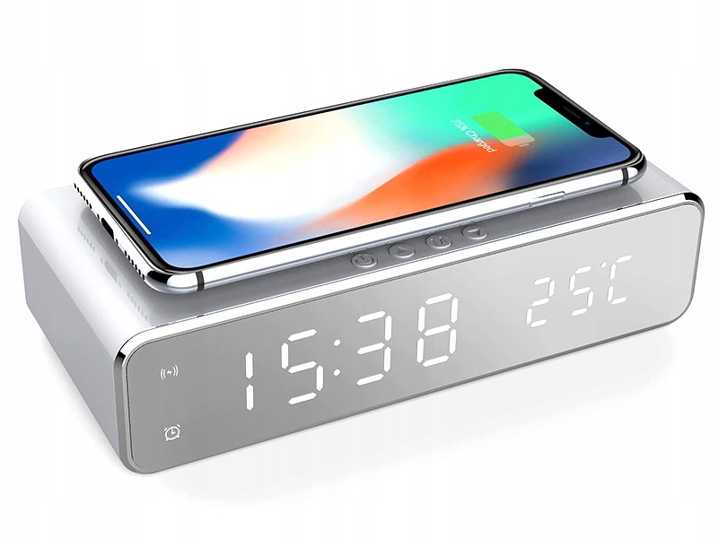 Budík Alarm Teploměr Indukční nabíječka 5v1