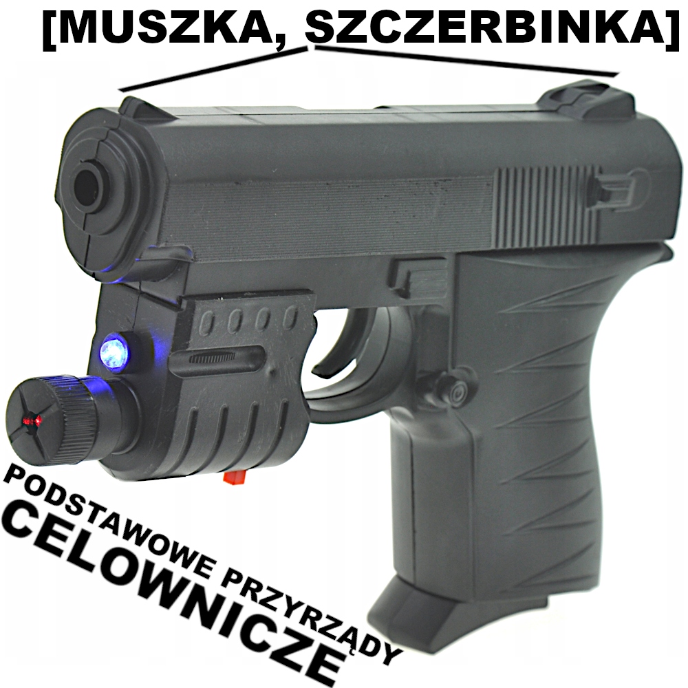 PISTOLET NA KULKI FIVE-SEVEN FN57 Z LASEREM I NIEBIESKĄ LATARKĄ REPLIKA ASG EAN (GTIN) 5906335581519
