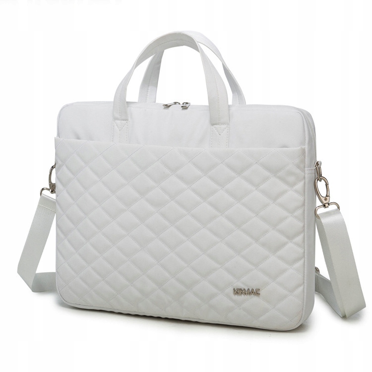Damska pikowana Torba na laptopa 13,3" 14,1" Kinmac 0001 z paskiem biała