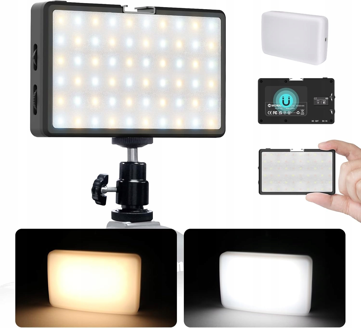 Led Rgb Studiová Fotografická Lampa S Nepřetržitým Osvětlením Moman ML8A-DC 2V1