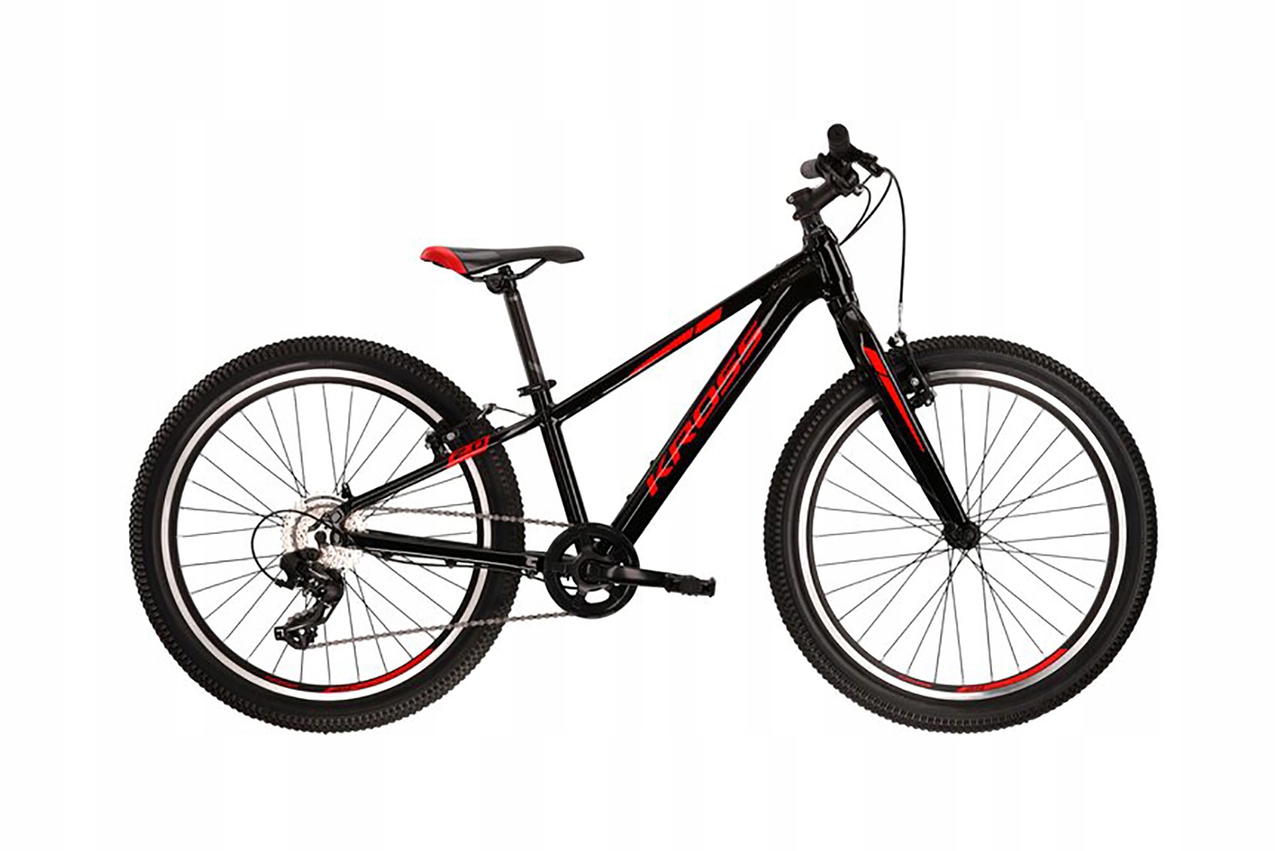 Rower Kross Level Jr Junior 2.0 24 rama 12 czarno-czerwony połysk