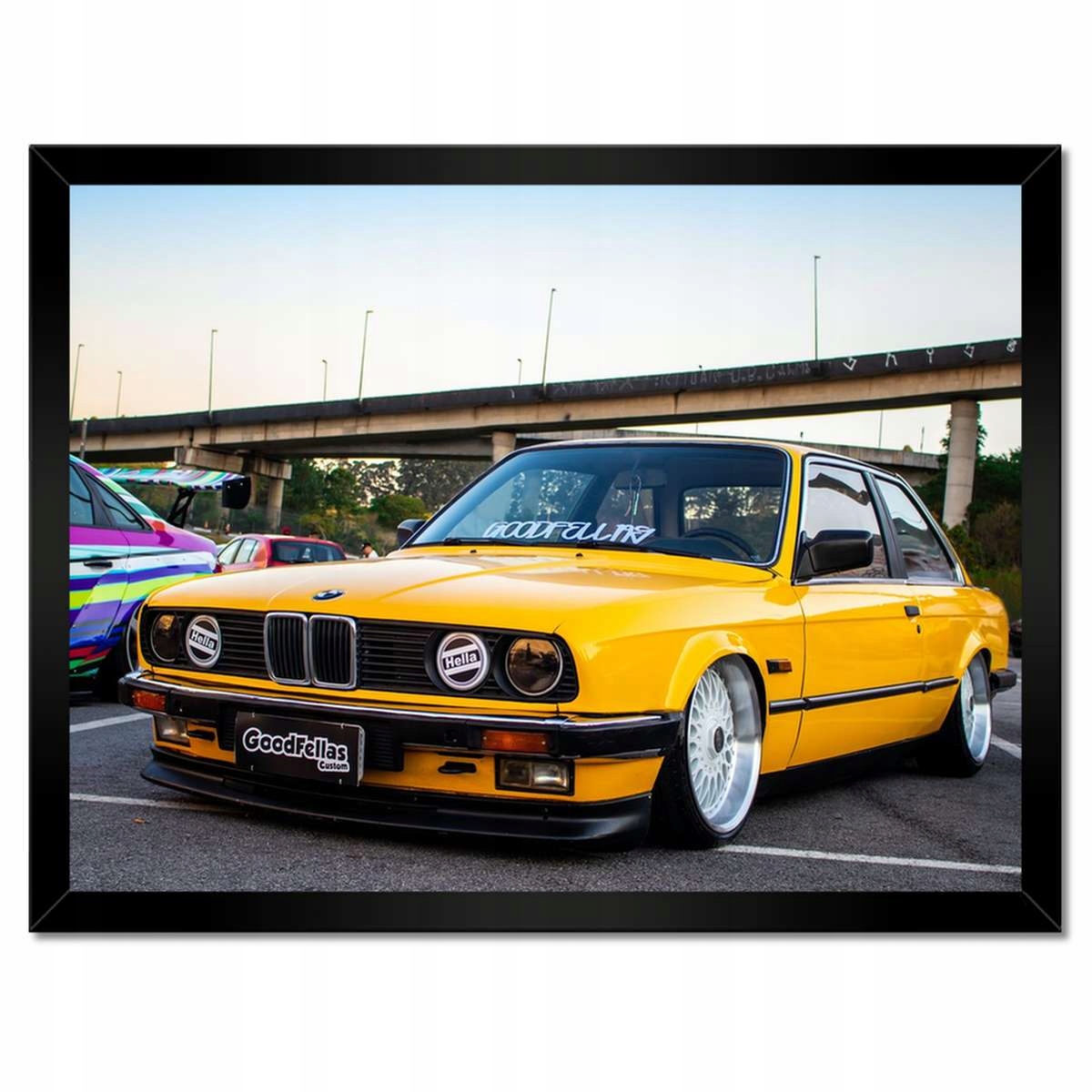 Plakáty v rámu 40x30 Žluté Bmw Trojka 3 Půda