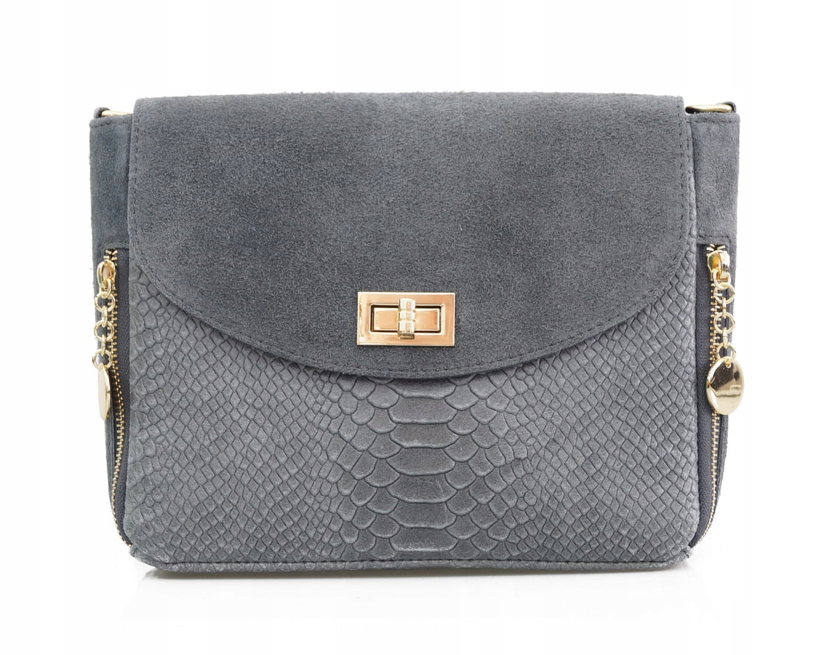 

Torebka Skórzana zamszowa listonoszka V290 c.szara