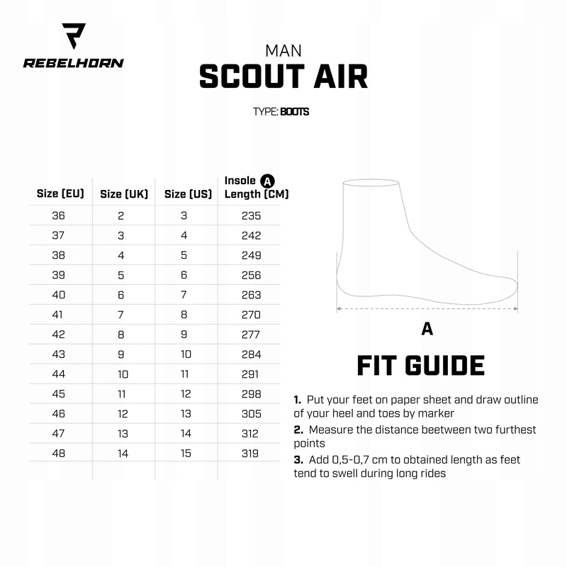 BUTY MOTOCYKLOWE REBELHORN SCOUT AIR LETNIE 45 Rozmiar 45