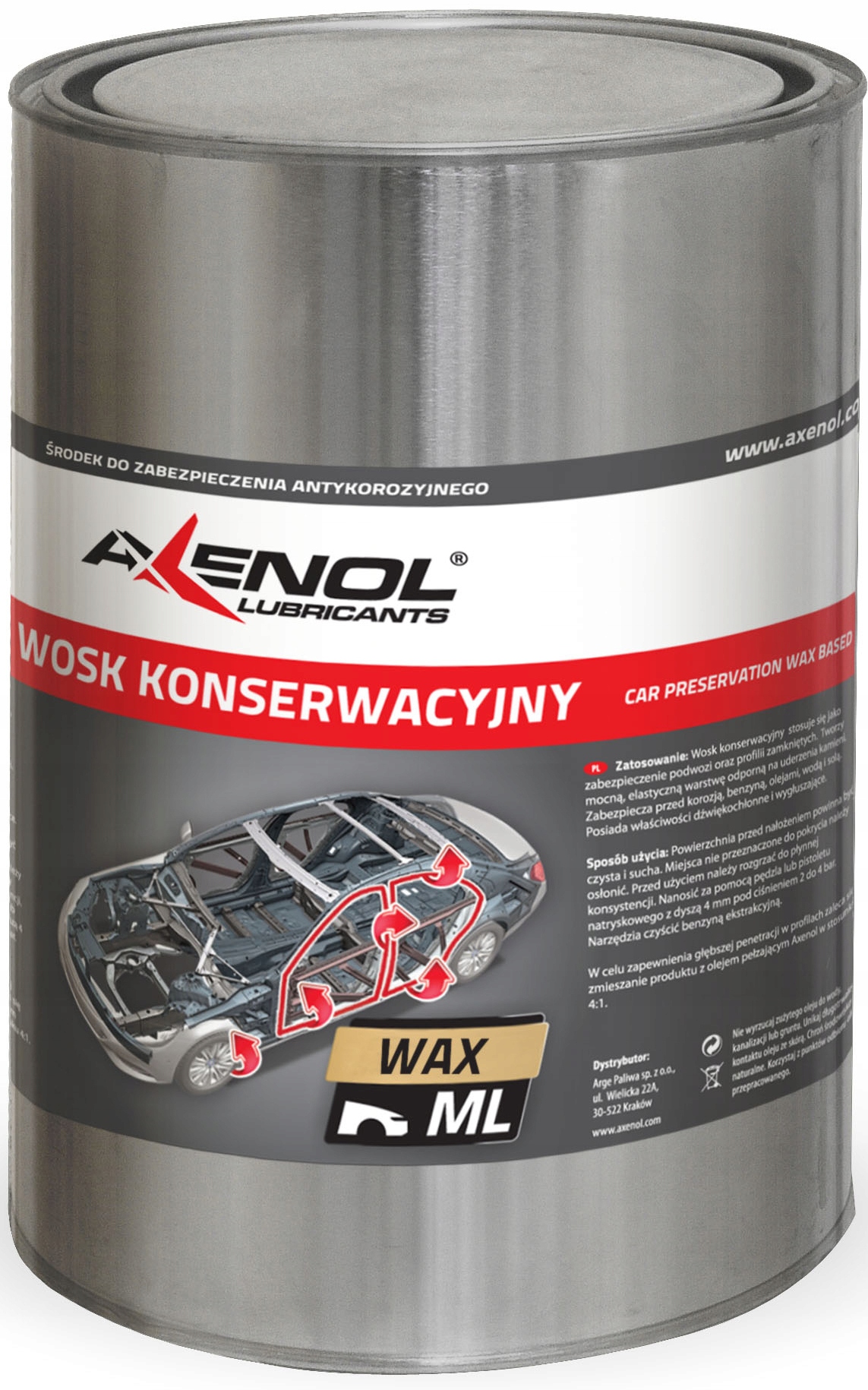 Wosk konserwacyjny do podwozia i profili zamkniętych Axenol 1L