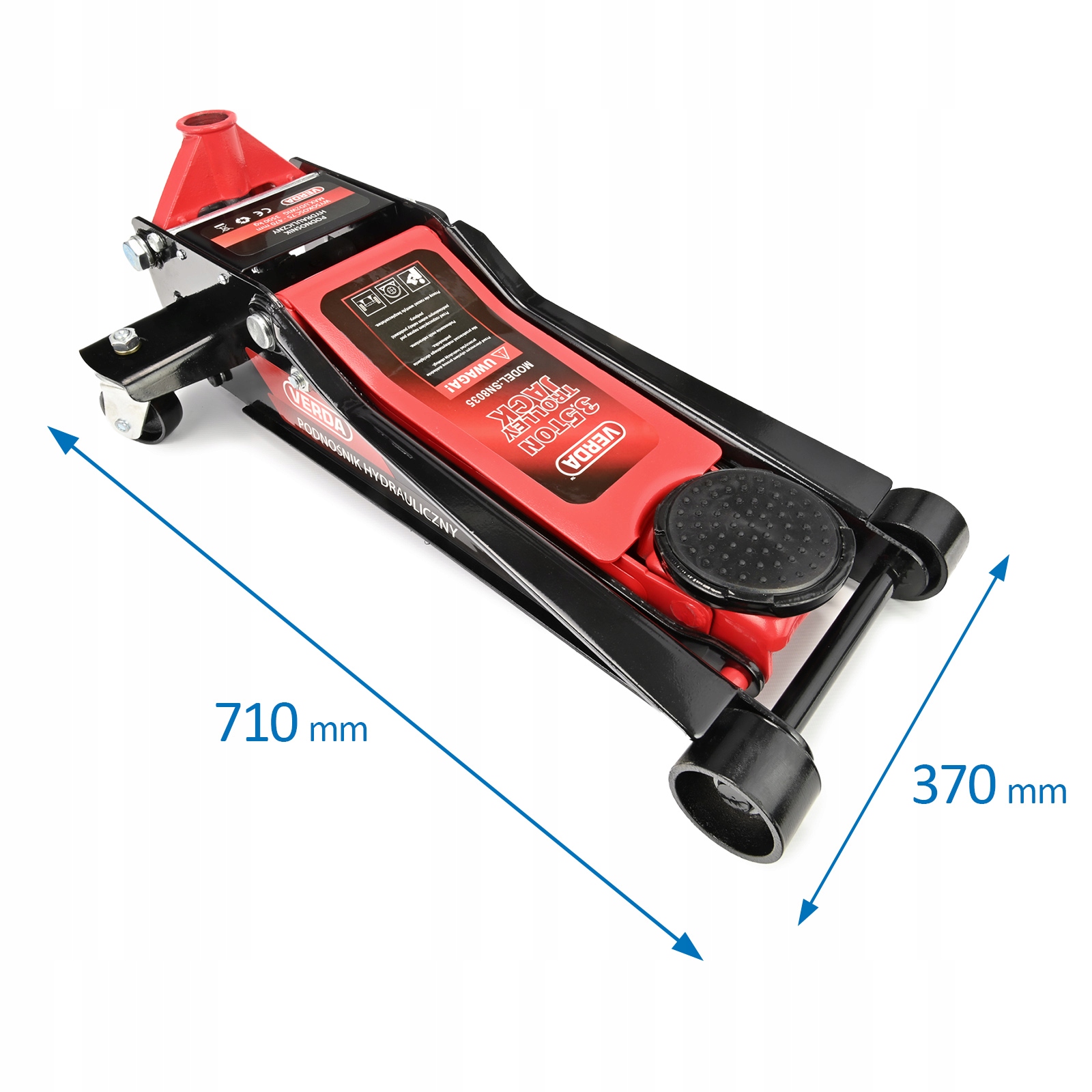 PODNOŚNIK SAMOCHODOWY NISKOPROFILOWY LEWAREK ŻABA 3,5 T TONY 2-TŁOKI JAKOŚĆ Marka Verda