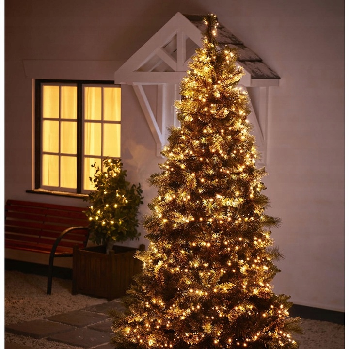 ZEWNĘTRZNE LAMPKI CHOINKOWE 500 LED STAŁE + FLASH Zasilanie sieciowe