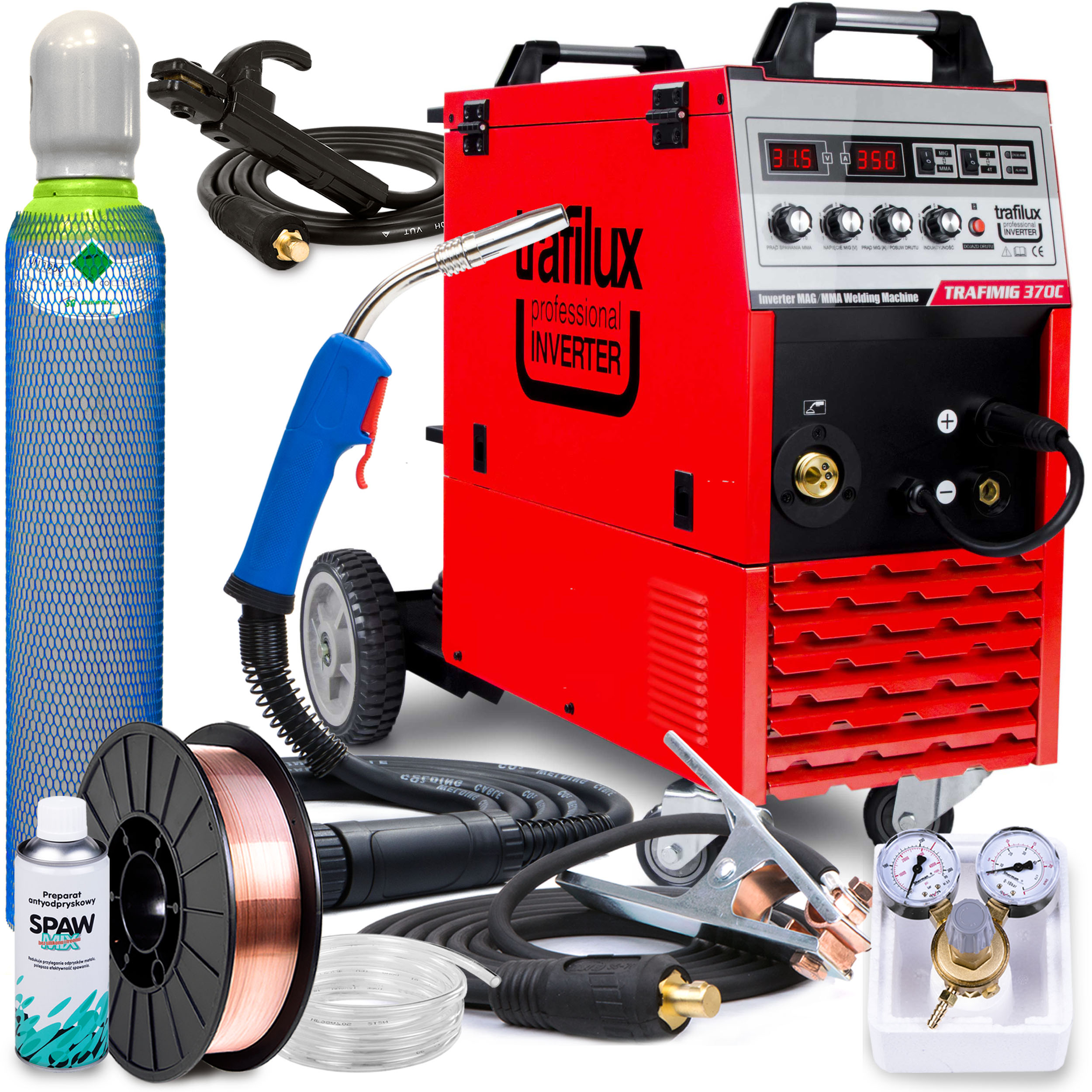 Poloautomatický Svařovací Stroj Trafilux Trafimig 370C Mma 400V 350A Hliník 4X4