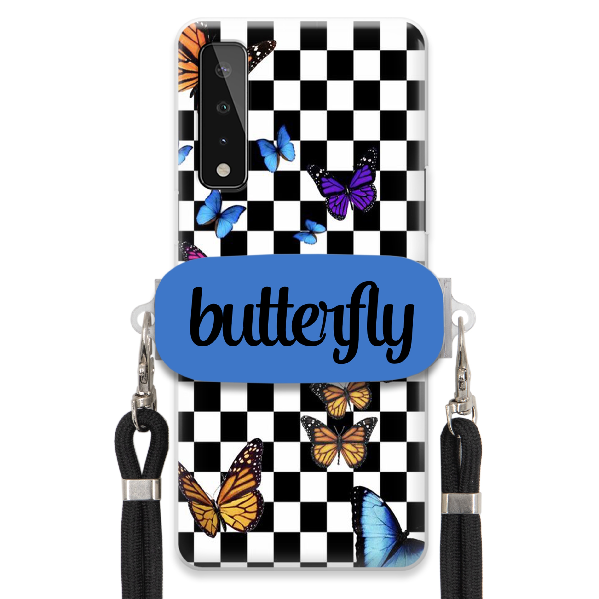 Puzdro Pre Lg X Stylo 7 5G Puzdro Obdĺžnikový Držiak Vodítko Butterfly Motýle