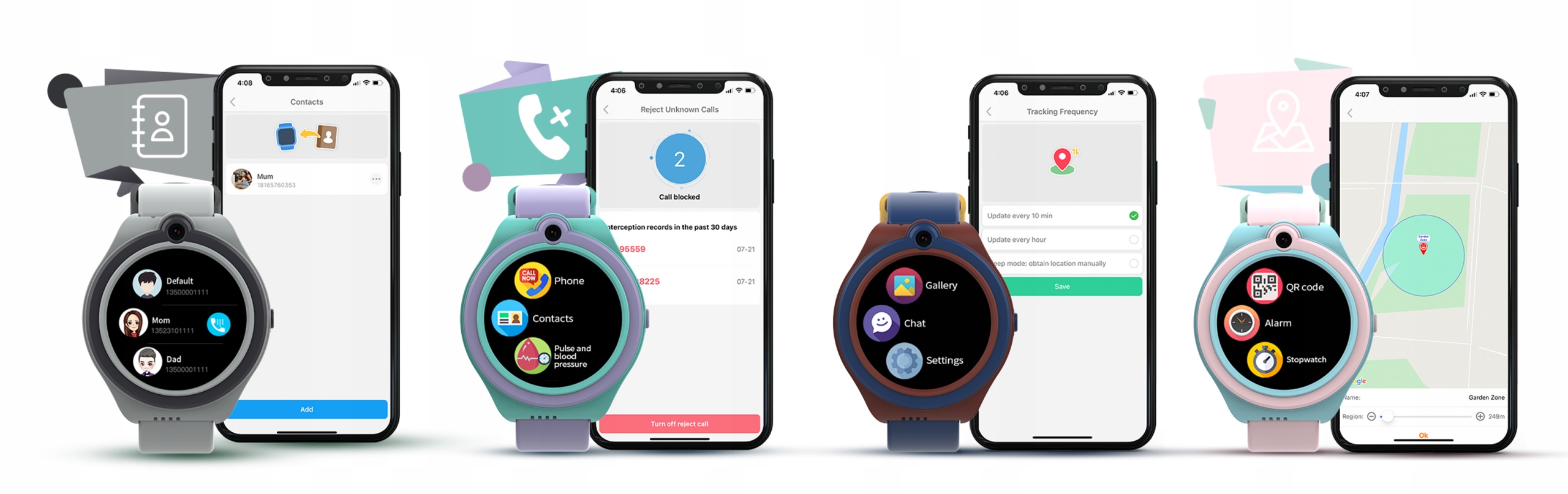Smartwatch dla dzieci Bemi LINKO różowy Model LINKO