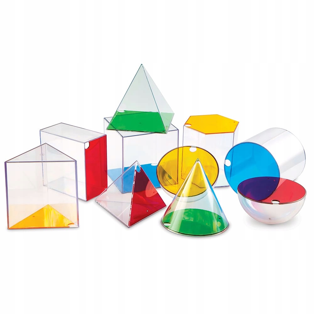 Transparentne duże bryły geometryczne zestaw 10 sztuk Leraning Resources