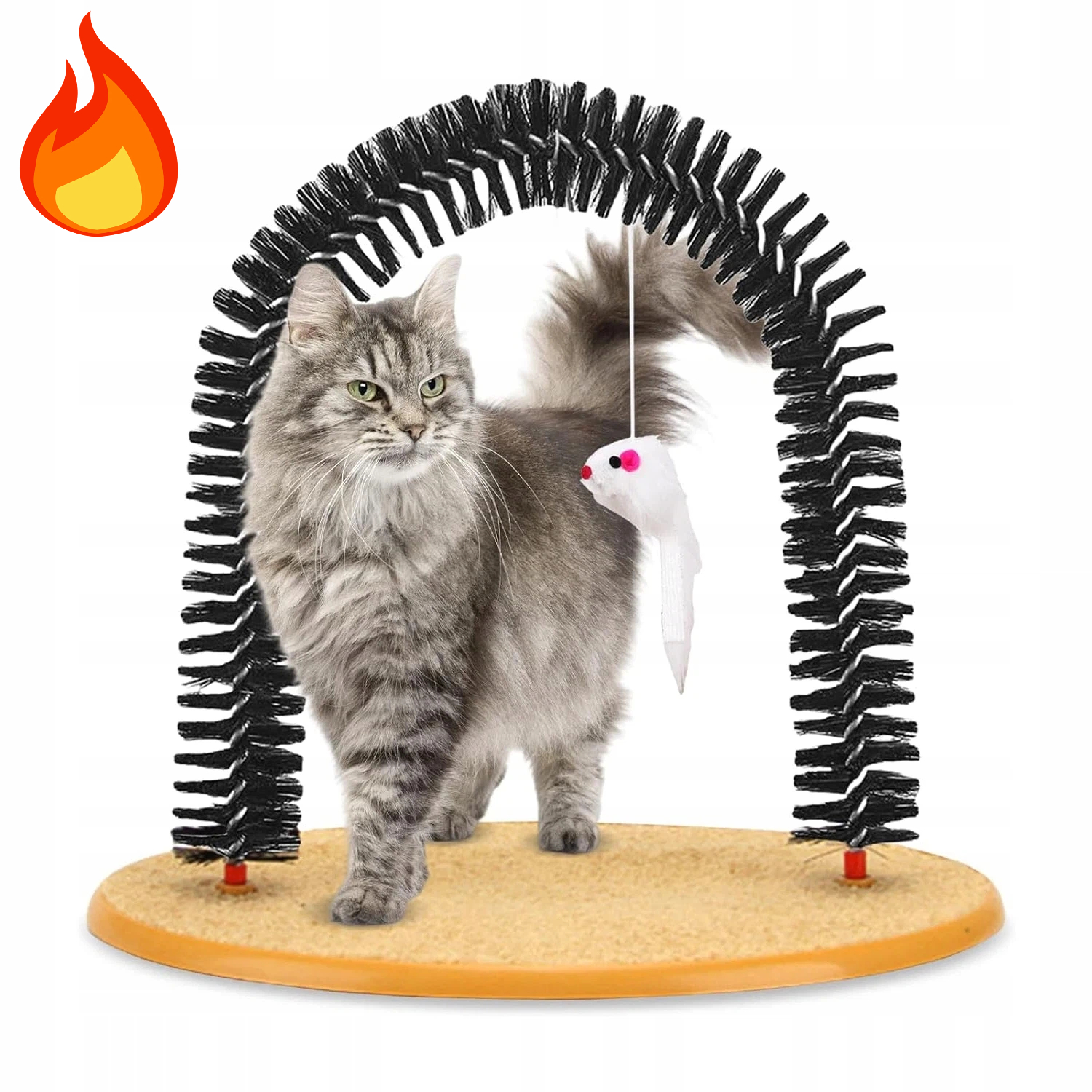Škrabadlo Pro Kočky S Masážním Obloukem A Koťátkem Dovnitř Domu