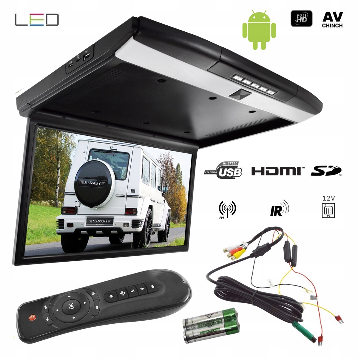 Monitor samochodowy sufitowy Nvox RF156AND 15 " Montaż pod sufitem