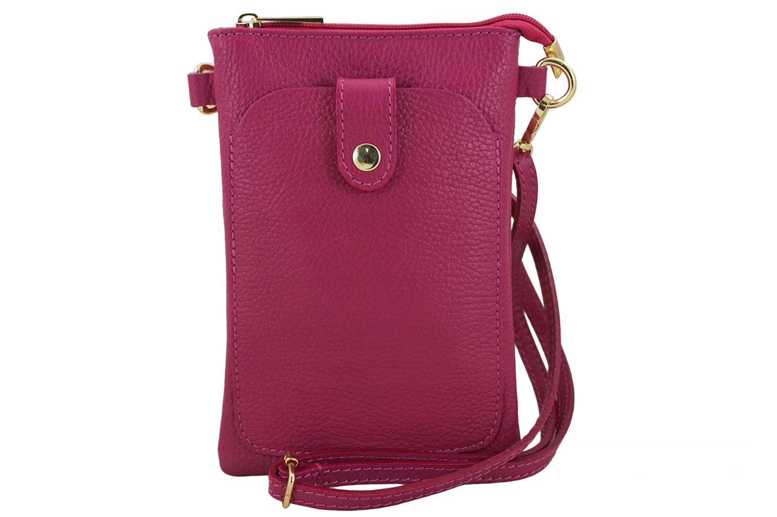 Mini kabelka pouzdro na telefon z kůže Fuchsie