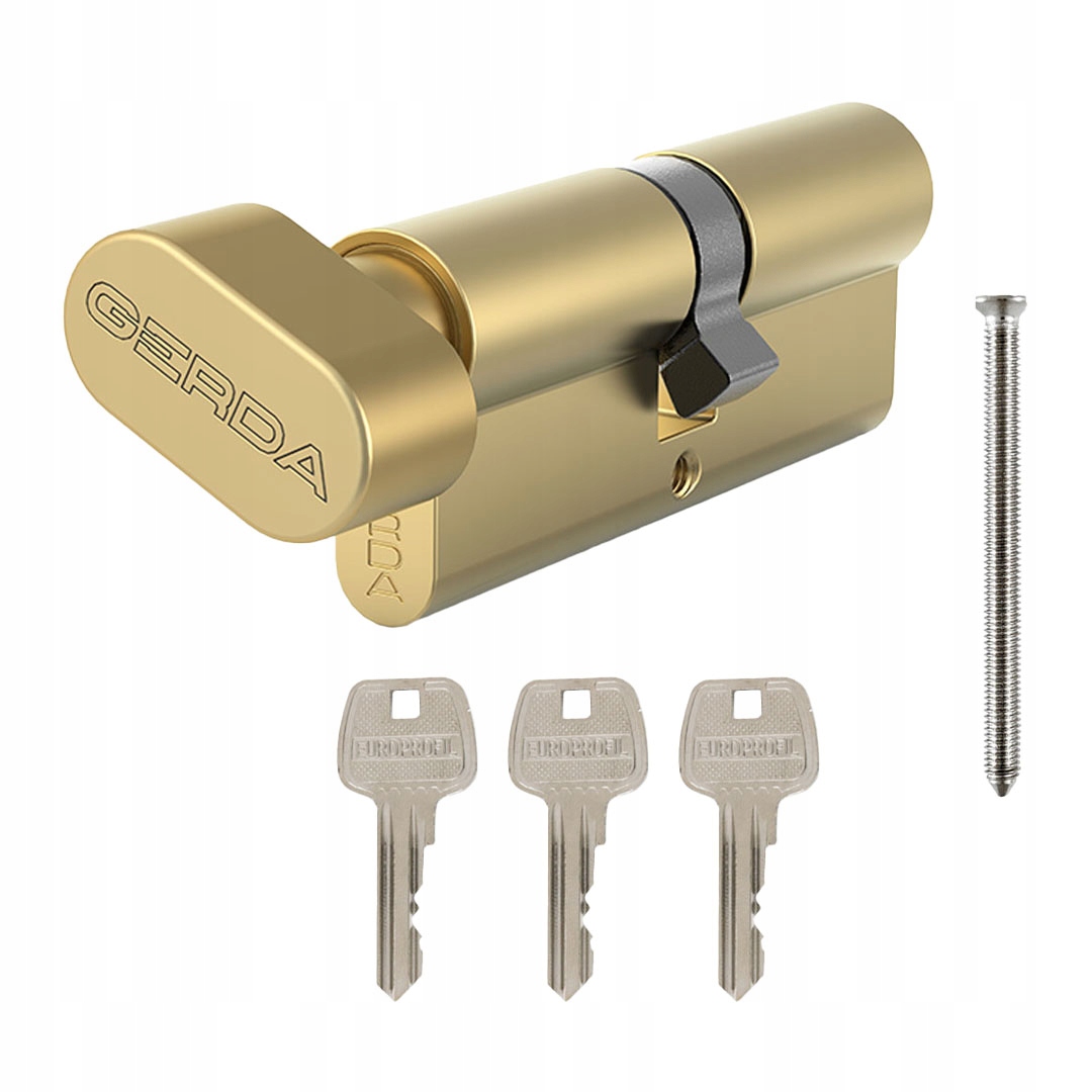 Bubnová vložka s knoflíkem pro dveře zámku Gerda WKE1 35G/50 mm mosaz