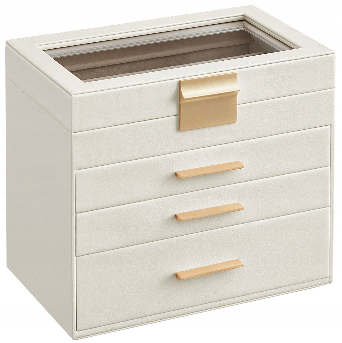 Šperkovnice na bižuterii náušnice skleněný kryt, 4stupňová Glamour