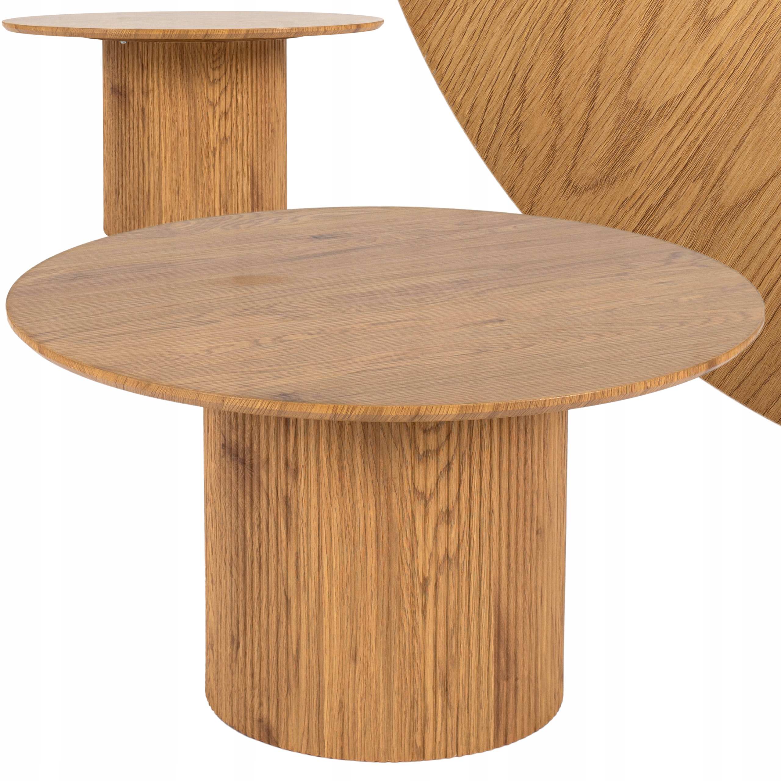 Konferenční stolek Kulatý Malý dub Lamel Moderní kulatá lavice Maylin Max