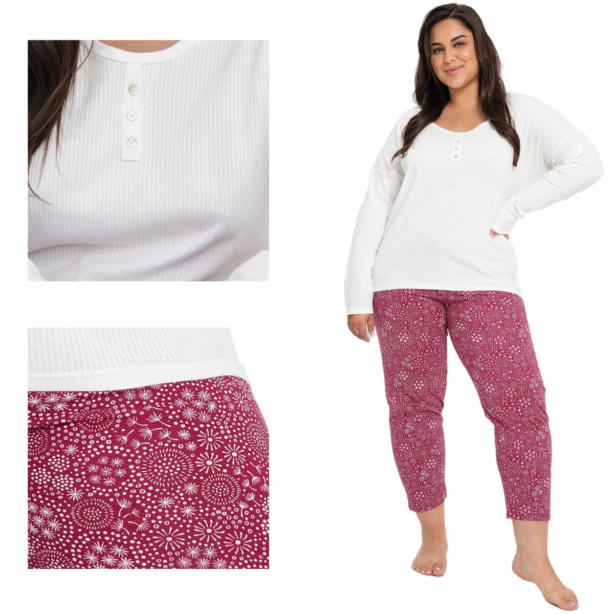 Taro Pyžamo Estella 3005 01 bílé 2XL