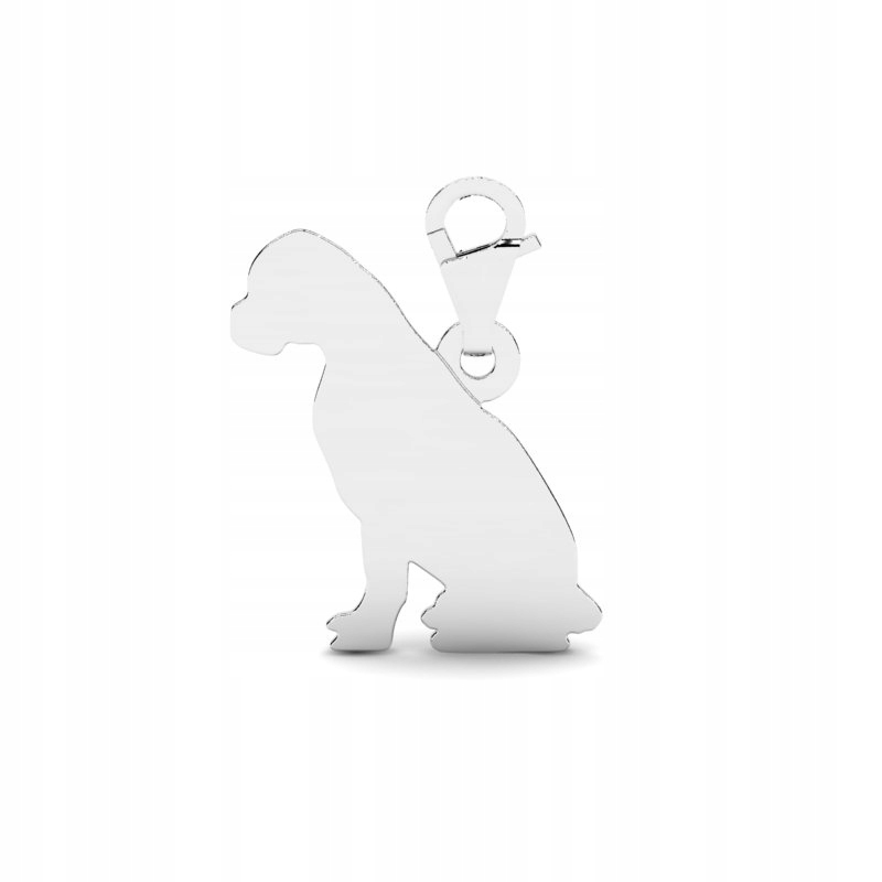 

Charms Z Białego Złota Pies Bokser Grawer 14KR