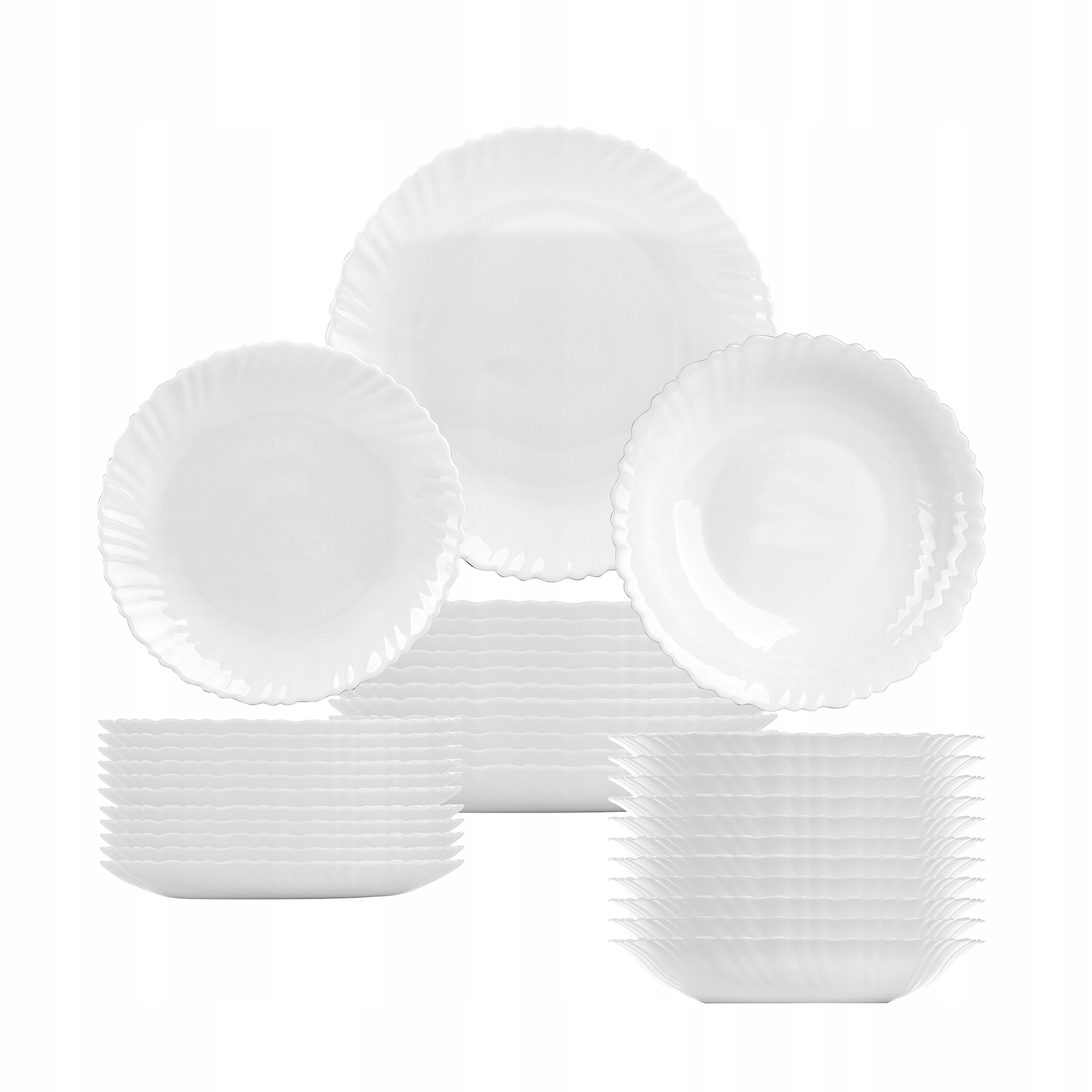 Serwis talerzy zestaw komplet OBIADOWY 36 elementów 12 osoby kpl. szkło Marka Festa Italia