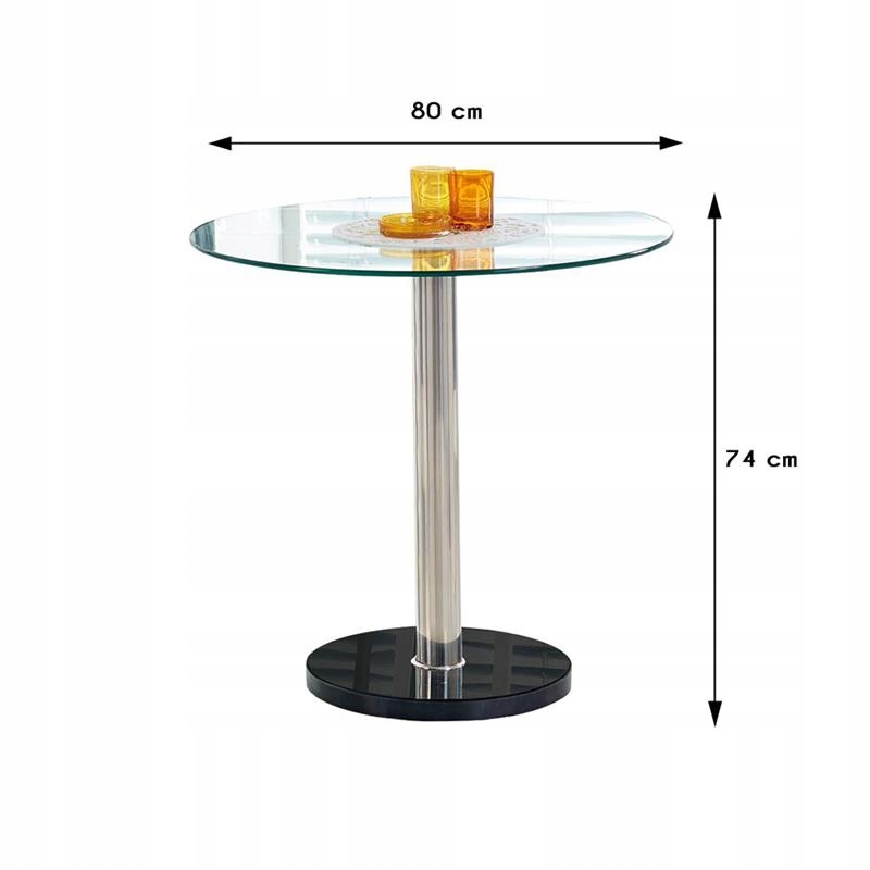 STÓŁ DO SALONU KUCHNI OKRĄGŁY SZKLANY BLAT Marka Halmar