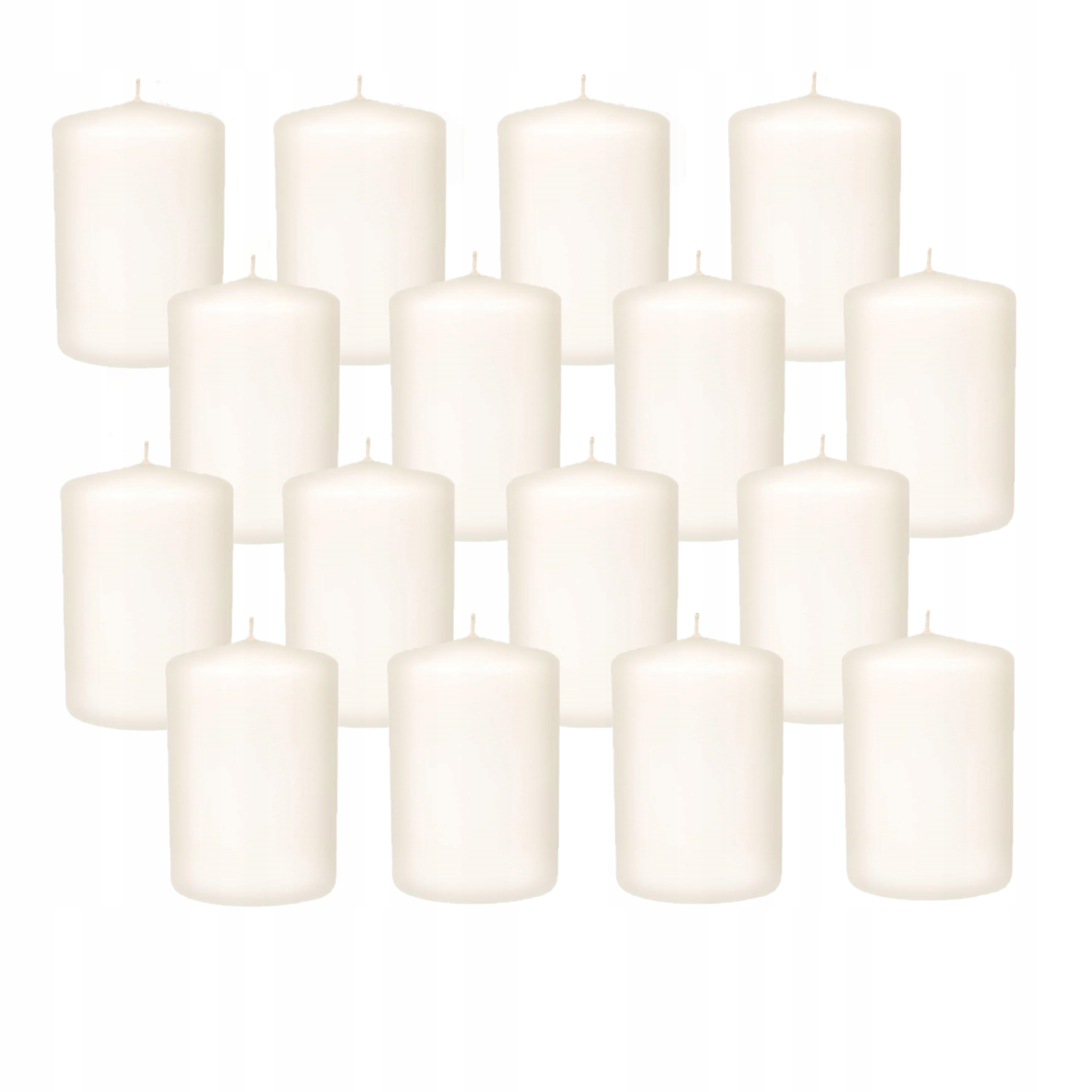 

16x Świece świeczki Zestaw bryłowe Białe walec 6cm