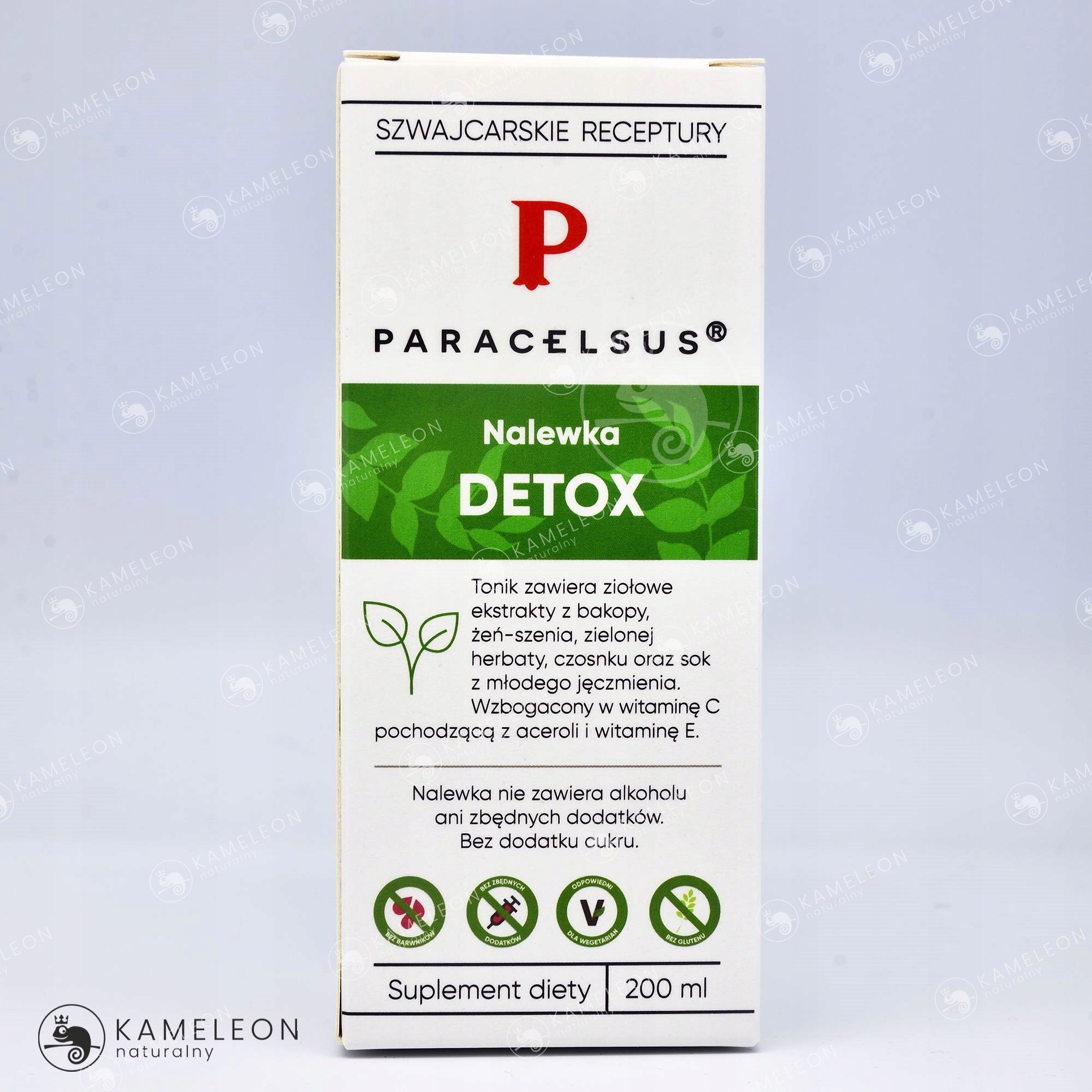 PARACELSUS ziołowa nalewka DETOX oczyszczanie 200 Podstawowy składnik zielona herbata