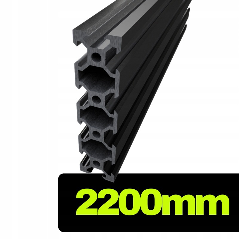 Hliníkový profil V-slot 2080 černý o délce 220 cm