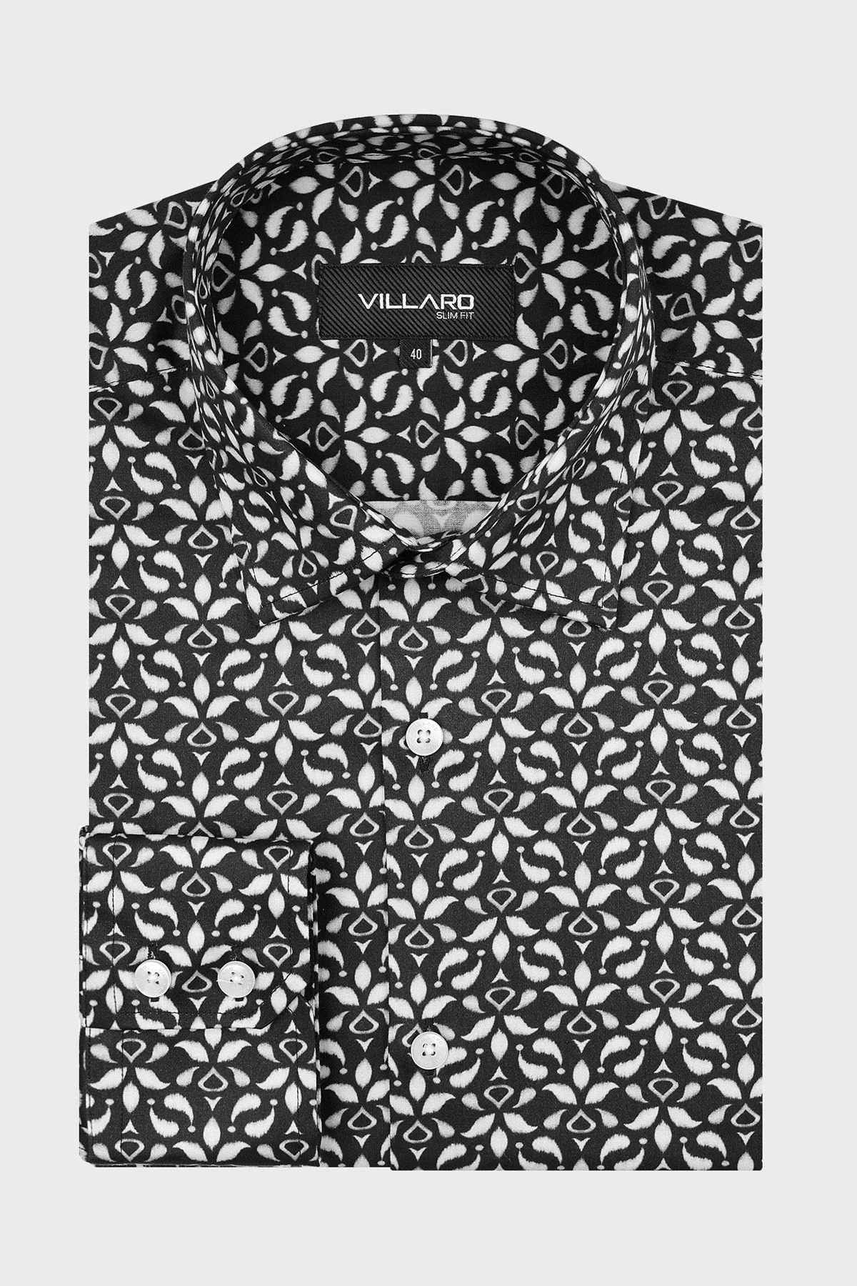 Černá pánská košile Vzor 39-176/182 Slim Fit