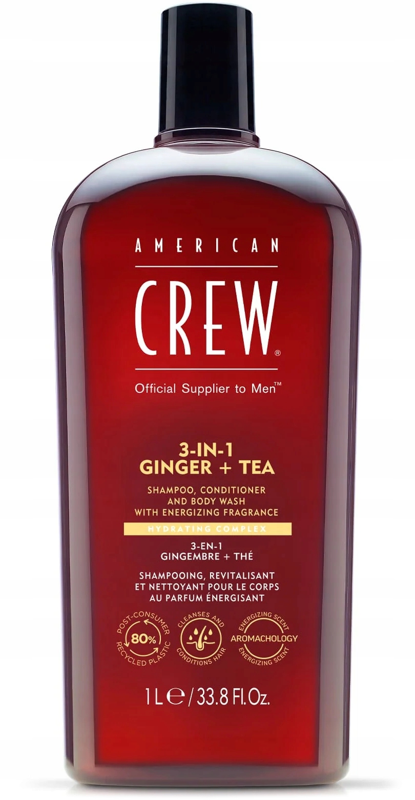 American Crew 3v1 Pánský Šampon gel na mytí, kondicionér zázvor a čaj 1 L