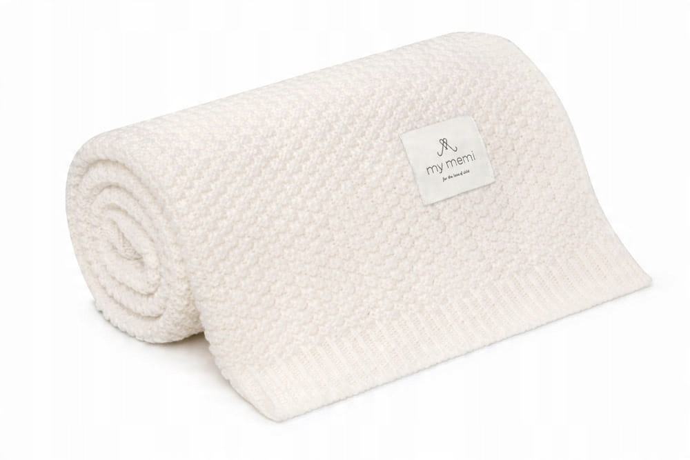 

Koc 100% Wełna Merino Premium Cream Ecru My Memi