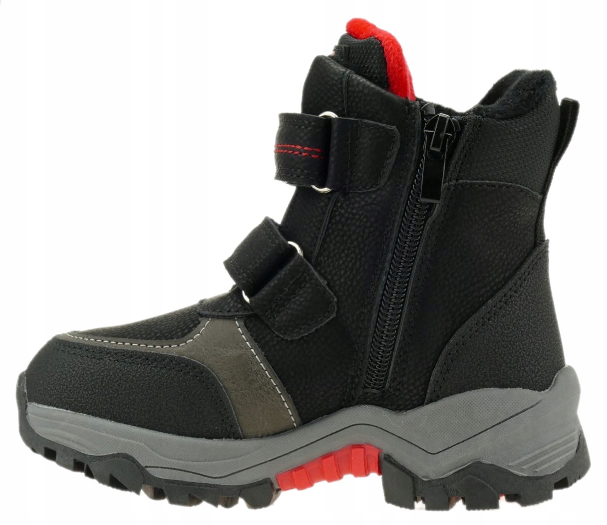 BUTY ZIMOWE CHŁOPIĘCE OCIEPLANE ŚNIEGOWCE RZEPY 28 Kolor czarny