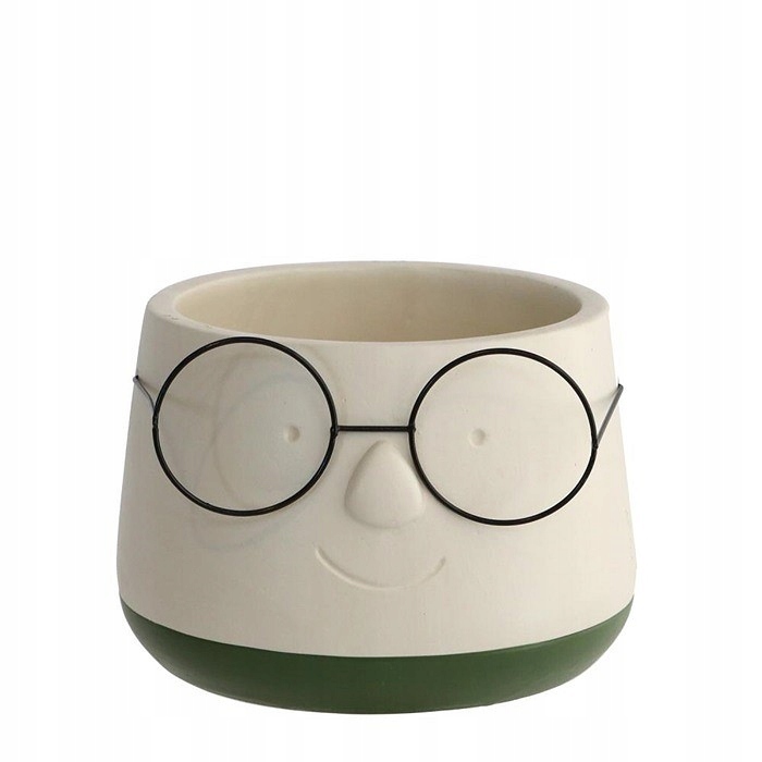 

Doniczka Osłonka Twarz 16 cm Metalowe Okulary