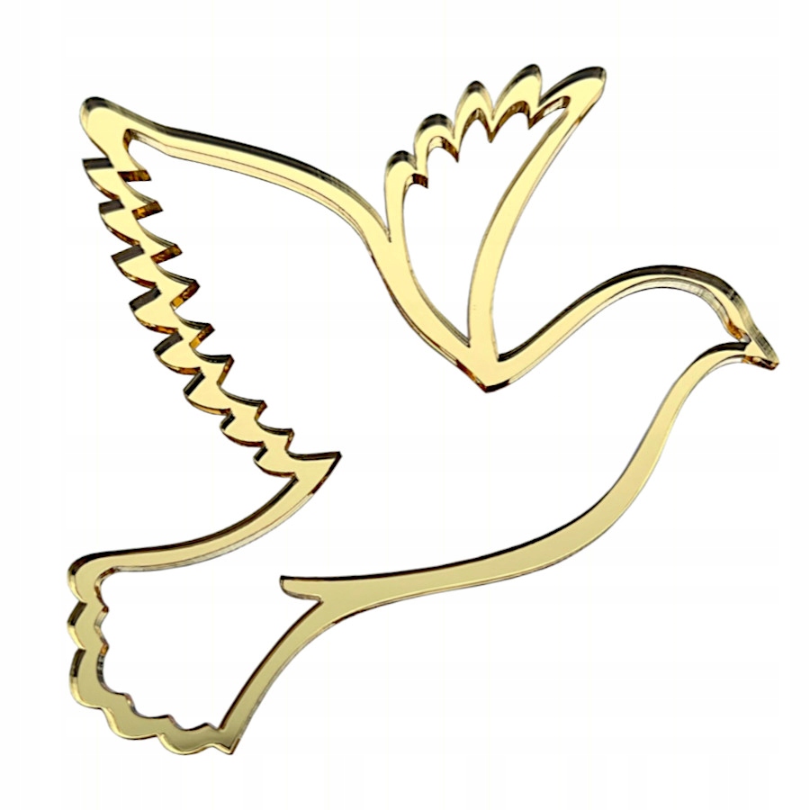 

Topper Złoty Gołąbek ażurowy dekor na tort komunia