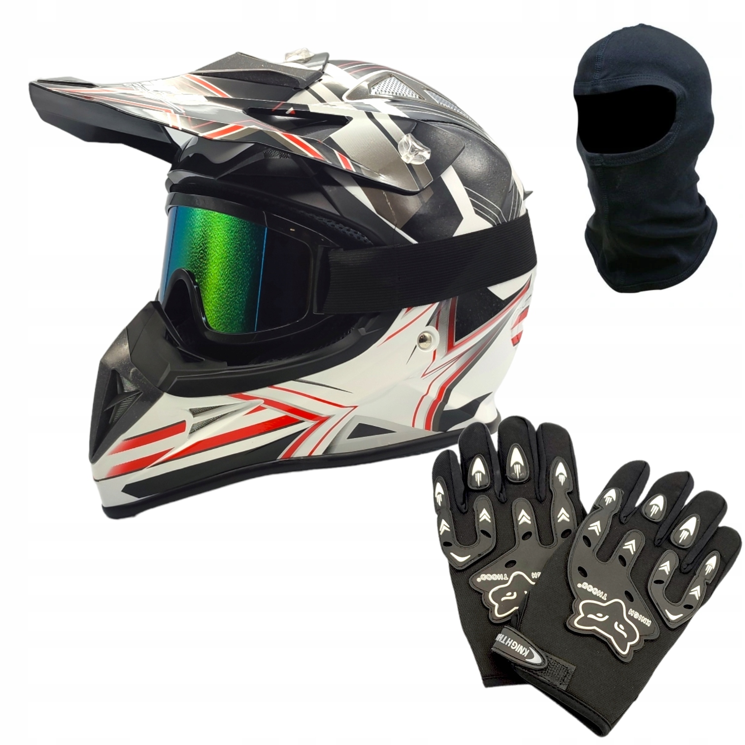 

Kask Motocyklowy Dziecięcy Enduro Cross M Zestaw