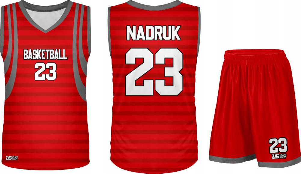 KOMPLET STRÓJ KOSZYKARSKI SPORTOWY KOSZ NADRUK Rozmiar niestandardowy