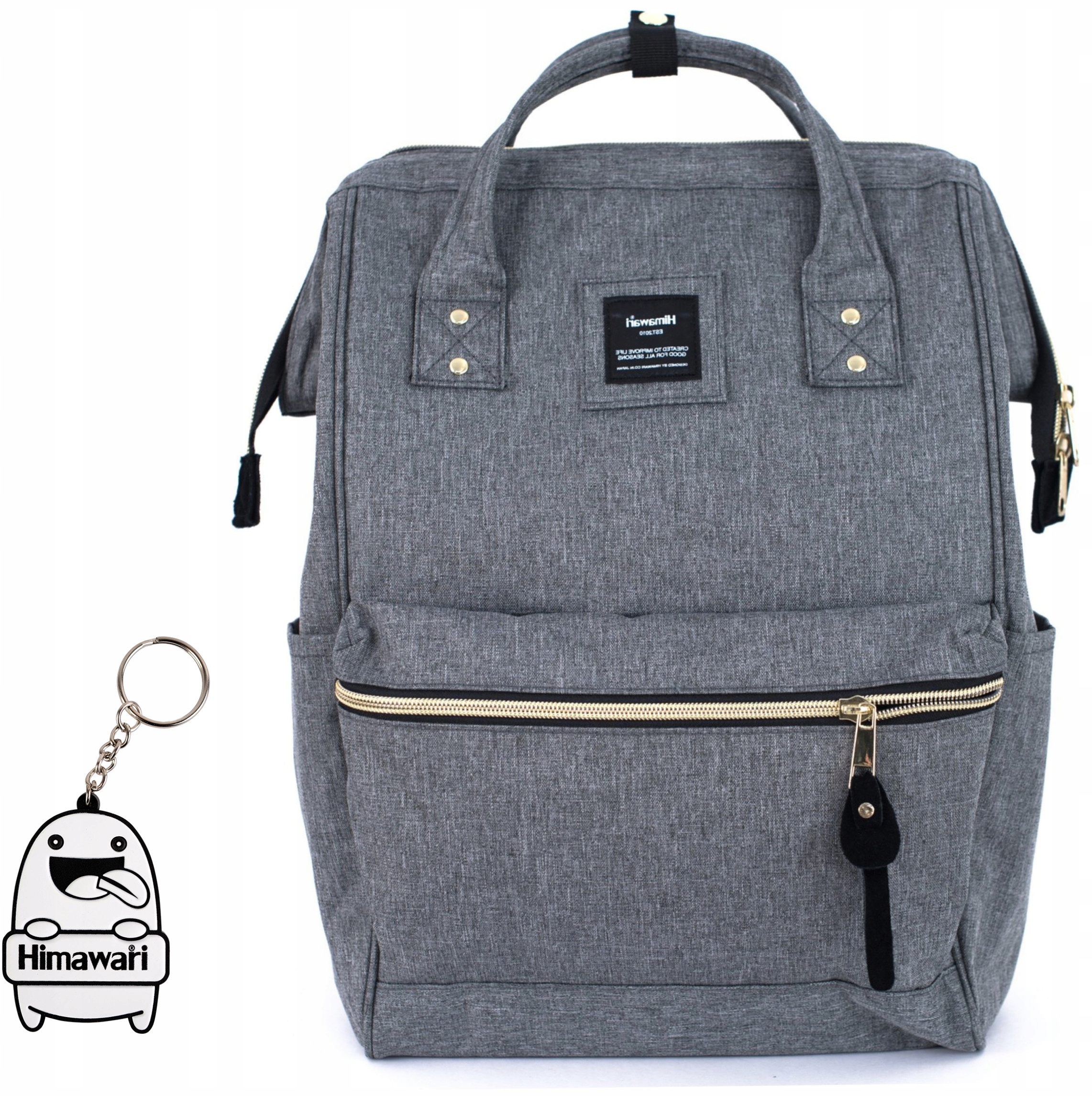 Batoh Himawari Classic – do školy, lehký, každodenní, šedý