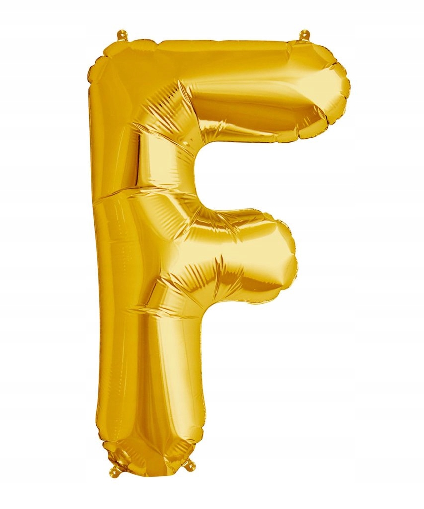 ZŁOTY BALON FOLIOWY W KSZTAŁCIE LITERY F 40 CM