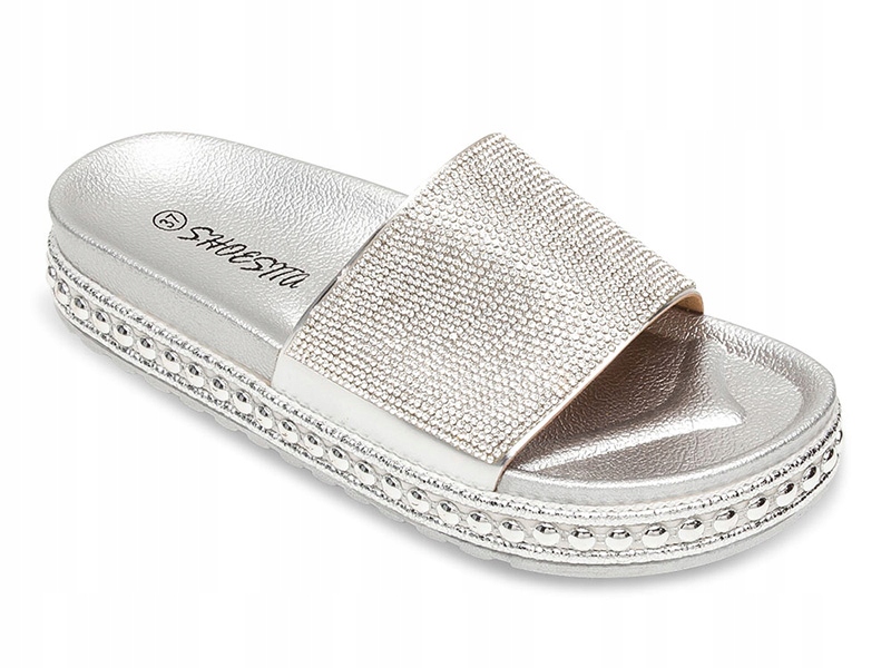 

Śliczne klapeczki damskie z cyrkoniami Srebrne 39