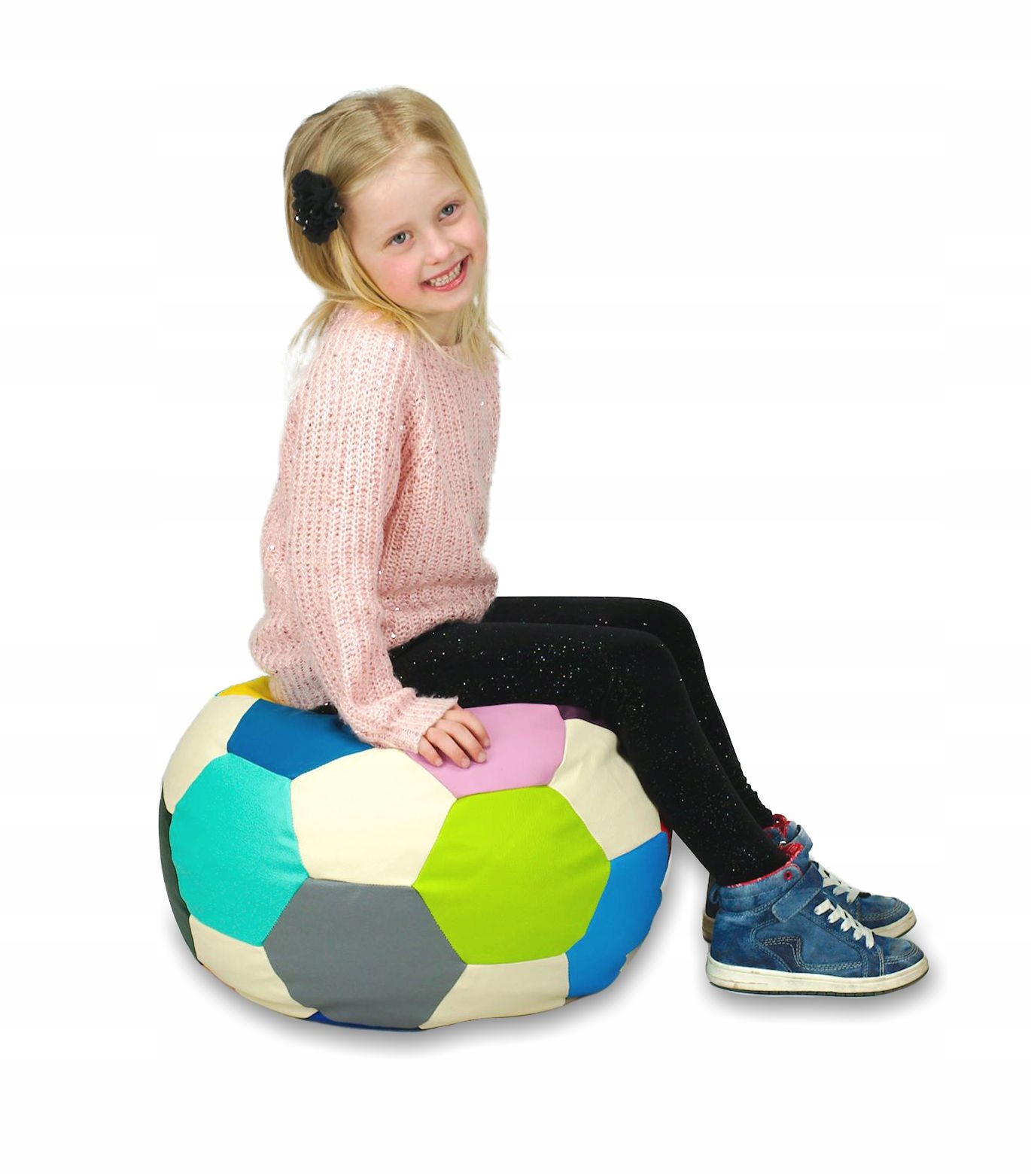 PIŁKA PUFA PODNÓŻEK 50cm 60L KOLOROWE SZALEŃSTWO Kształt okrągła