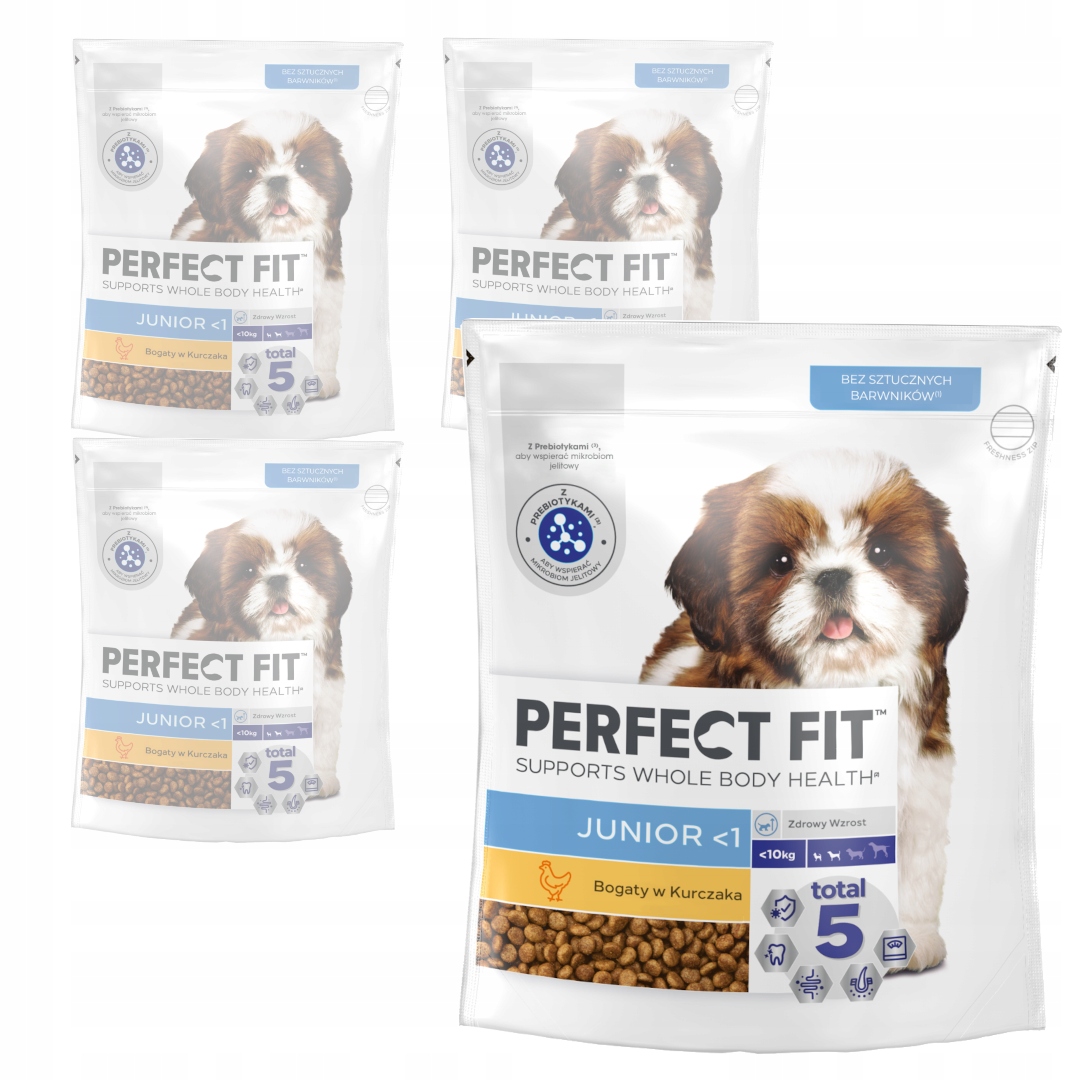 Perfect Fit Junior Malé plemeno Suché kuře Krmivo pro psa Malé plemeno 4x825g